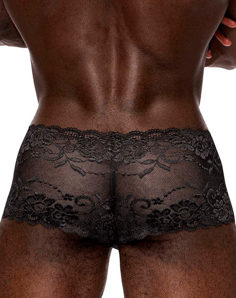 Male Power 127-280 Sassy Lace Mini Short Black