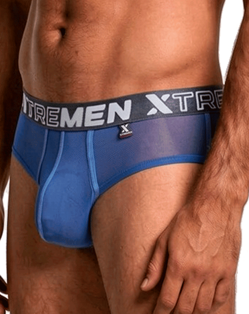 Xtremen 91262 Microfiber Mesh Briefs Blue
