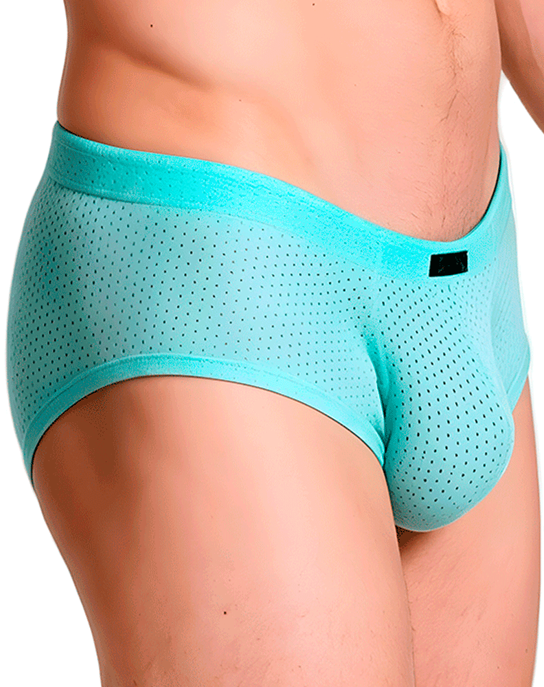 Xtremen 91269 Sleek V-cut Performance Mesh Briefs Seawater