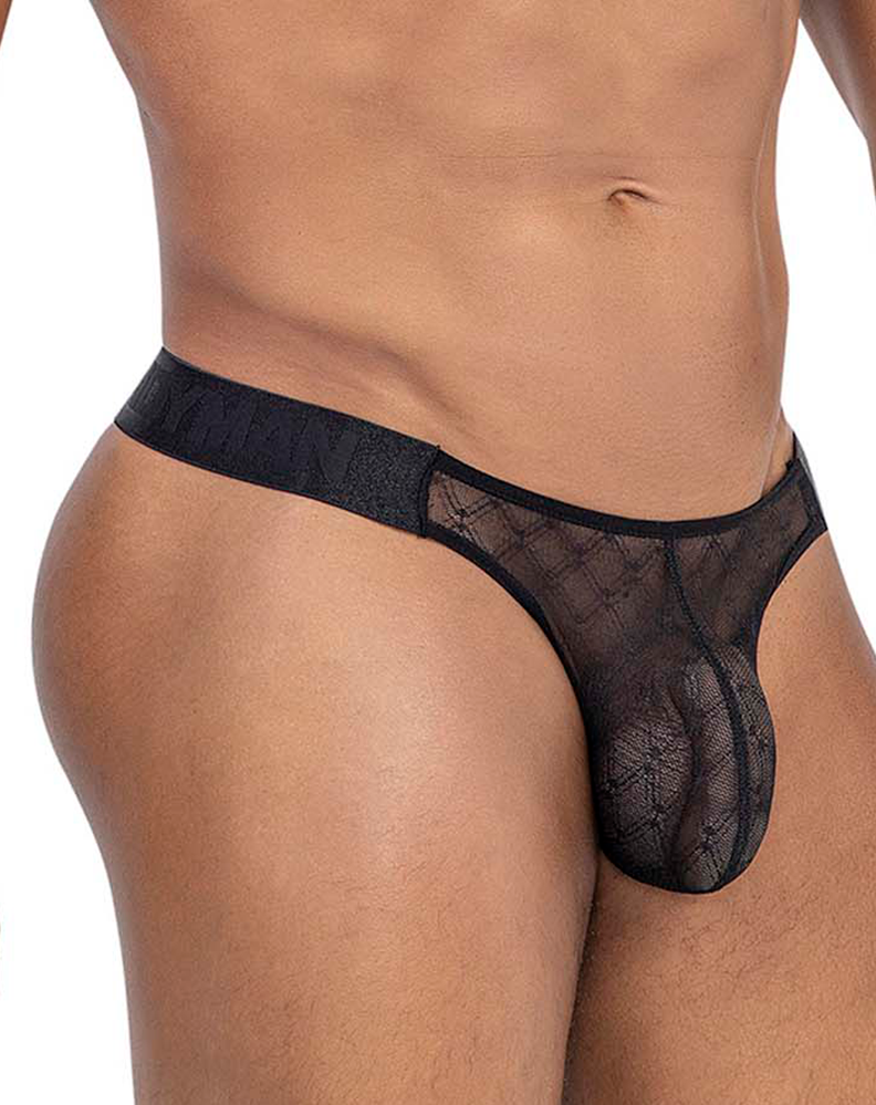 Candyman 99771 Mesh Thongs Black