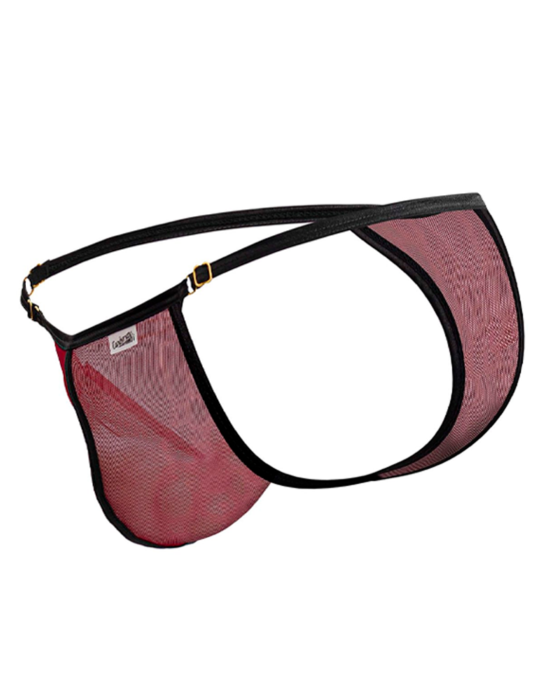 Candyman 99776 Mesh Thongs Burgundy