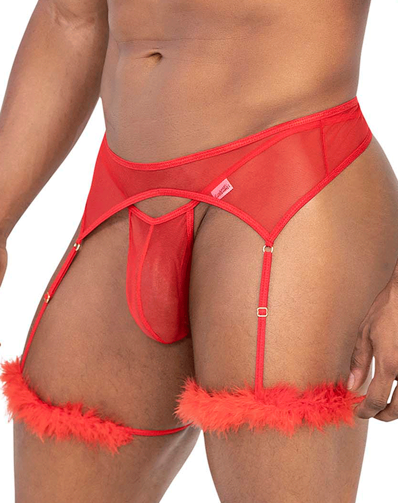 Candyman 99806 Mesh Garter Outfit Red