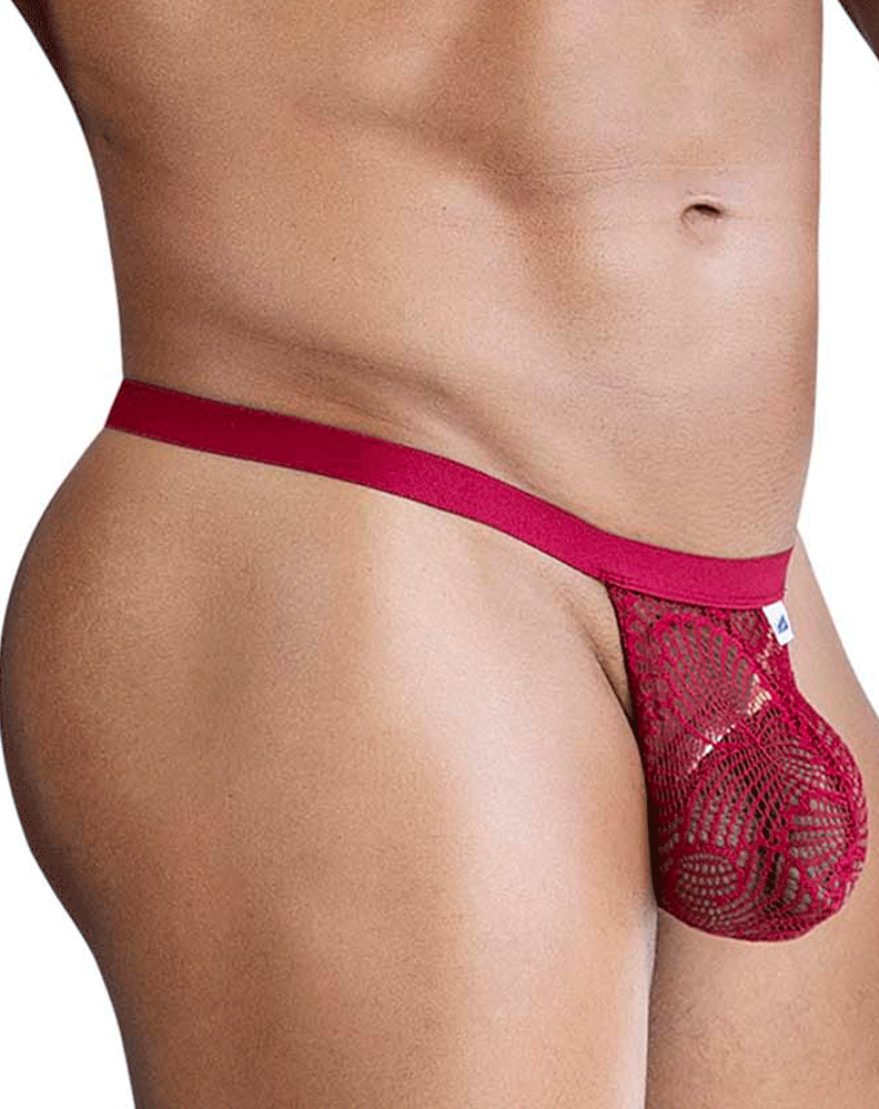 Candyman 99823 Lace Thongs Wine