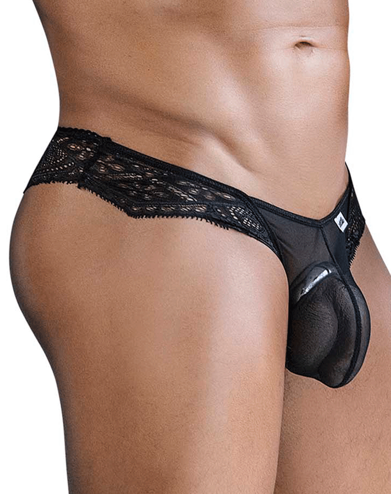 Candyman 99828 Lace-mesh Thongs Black