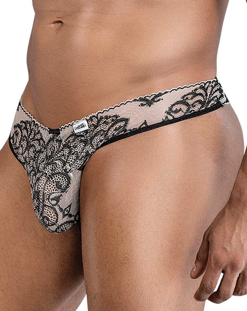 Candyman 99830 Lace Briefs Nude-black
