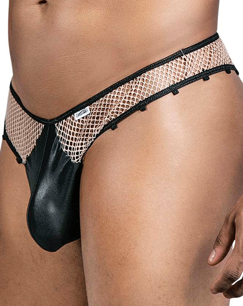 Candyman 99860 Fishnet Thongs Nude-black