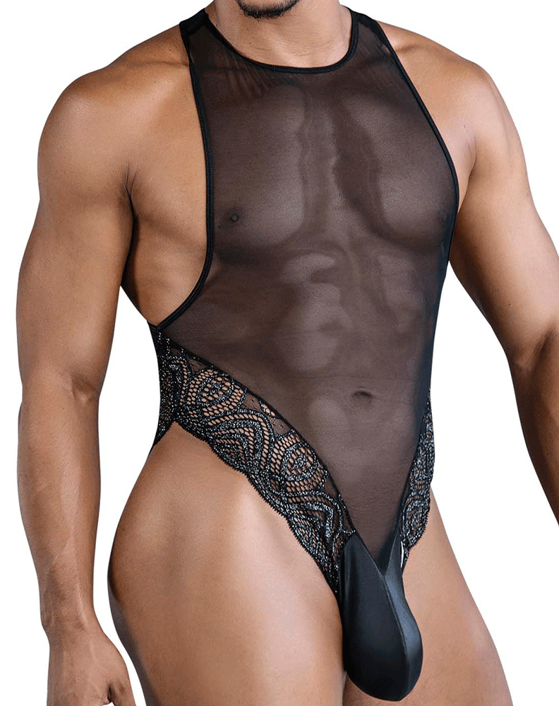 Candyman 99864 Lace-mesh Bodysuit Black