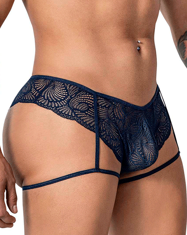 Candyman 99905 Garter Lace Briefs Navy