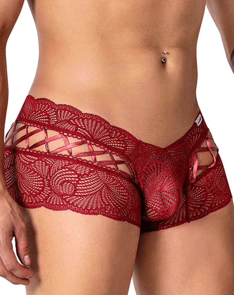 Candyman 99916 Lace Trunks Burgundy