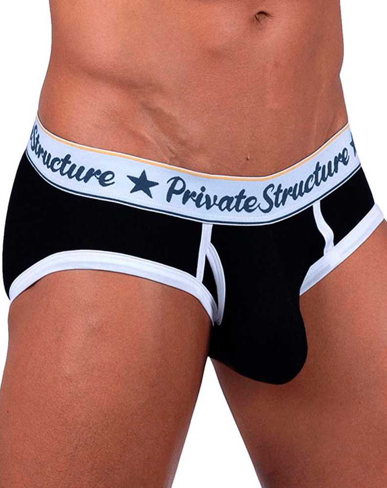 Private Structure Scus4529 Classic Mid Waist Mini Briefs Black