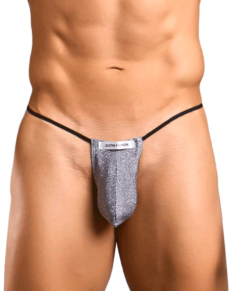 Justin+simon Xsj02 Silky G-string Bulge Lurex Gray