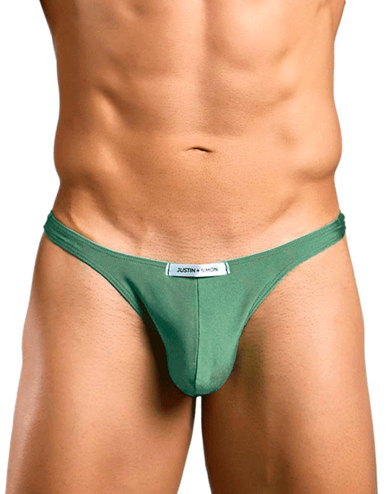 Justin+simon Xsj03 Silky Sexy Thongs New Green