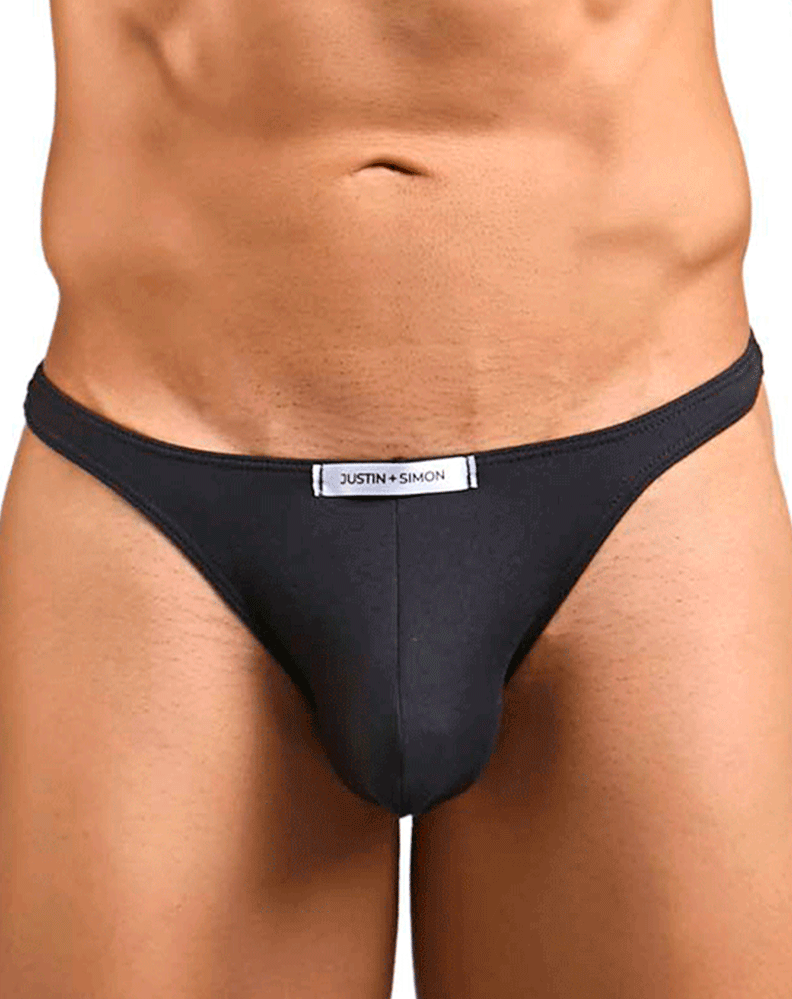 Justin+simon Xsj03 Silky Sexy Thongs Peach Black