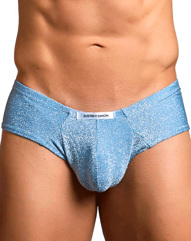 Justin+simon Xsj22 Cheek Briefs Lurex Blue