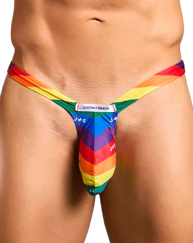 Justin+simon Xsjbu02 Bulge Thongs Pride Flag