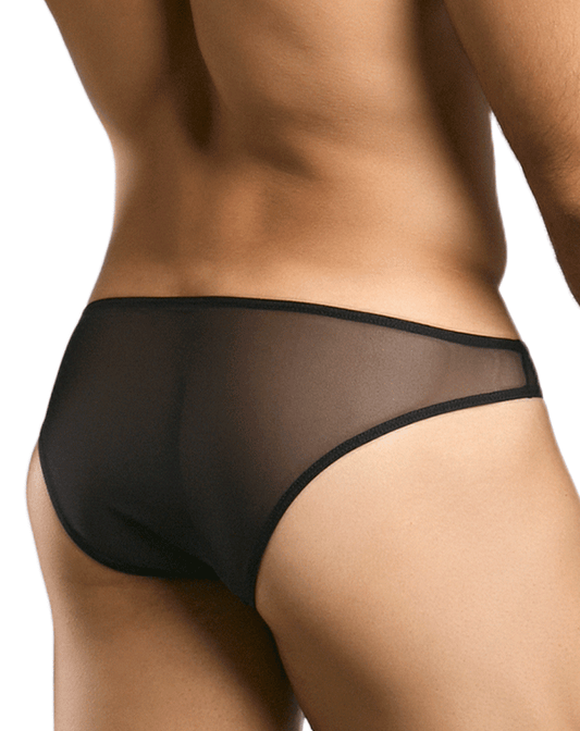 Justin+simon Xsj01 Classic Silky Bikini Black Mesh