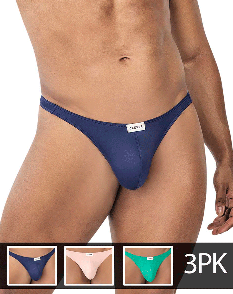 Clever 100007 3pk Autralian Latin Thongs Green-pink-blue