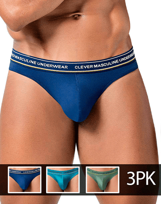 Clever 100010 3pk Australian Latin Thongs Blue-petrol-green