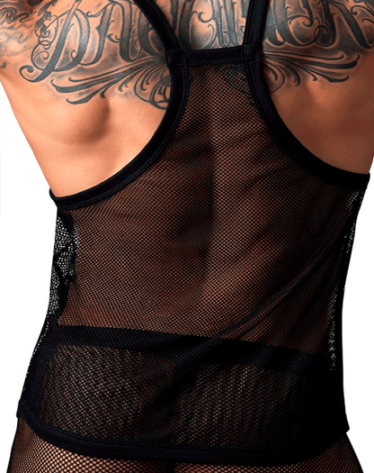 Male Power 110-11c Fishnet Tank Top Black