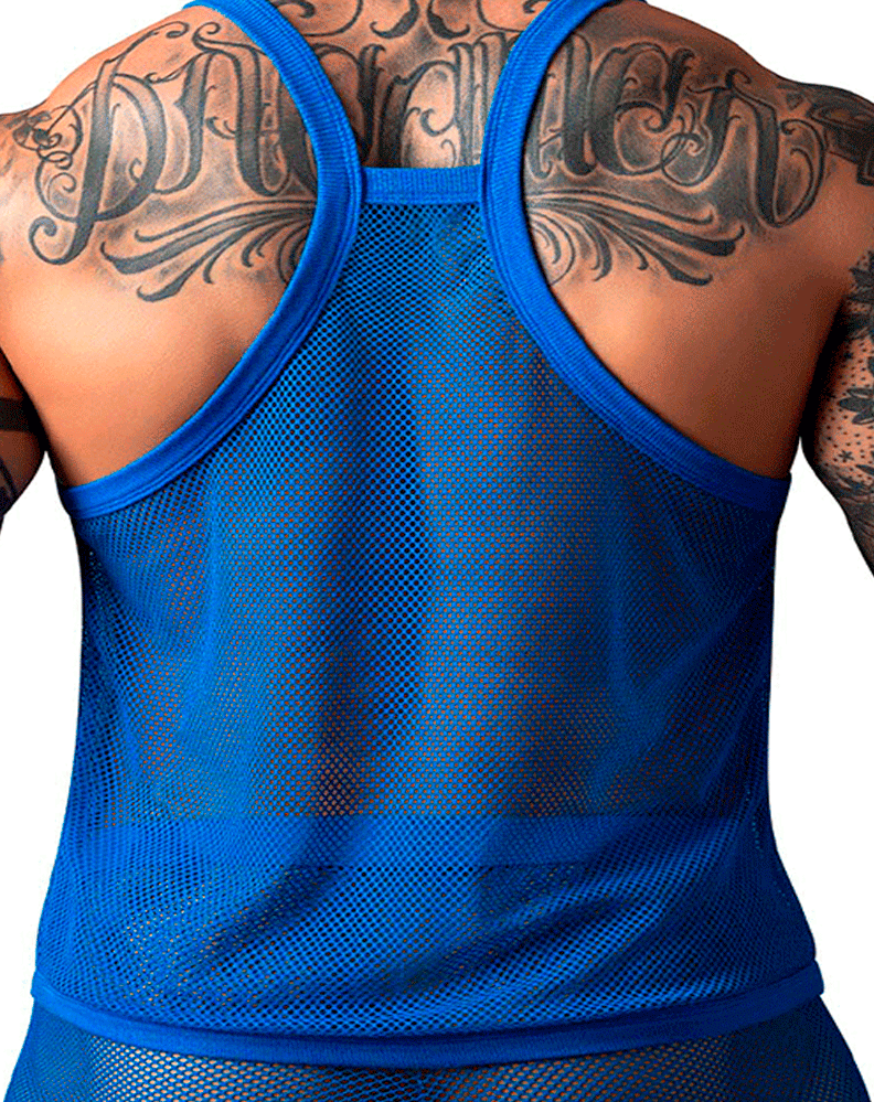 Male Power 110-11c Fishnet Tank Top Royal