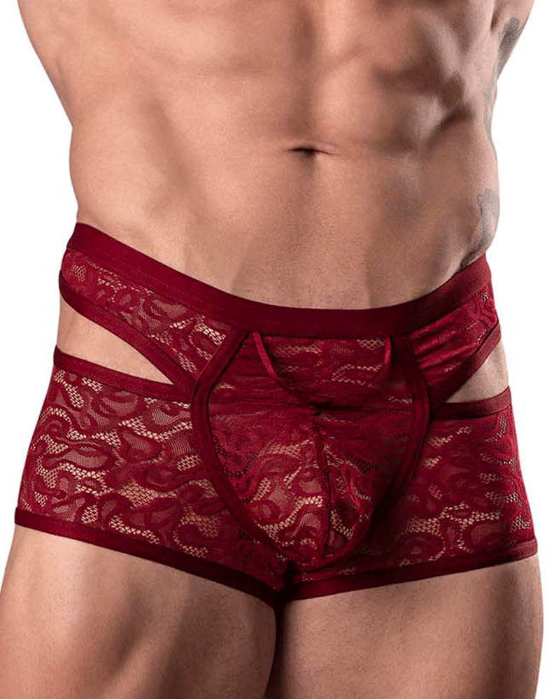 Male Power 126-289 Lucifer Cut Out Short Burgundy