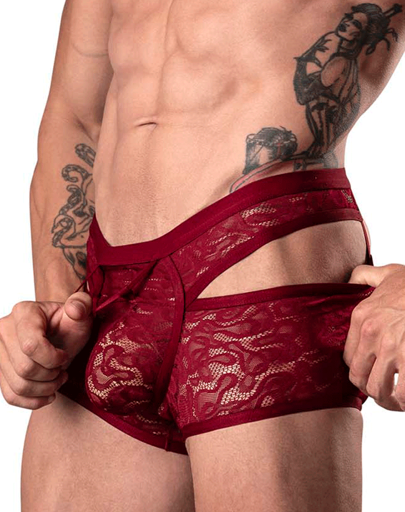 Male Power 126-289 Lucifer Cut Out Short Burgundy