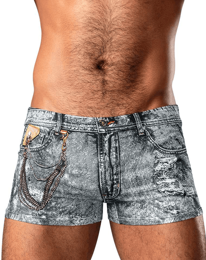 Male Power 145-286 Dirty Denim Mini Short Denim Print