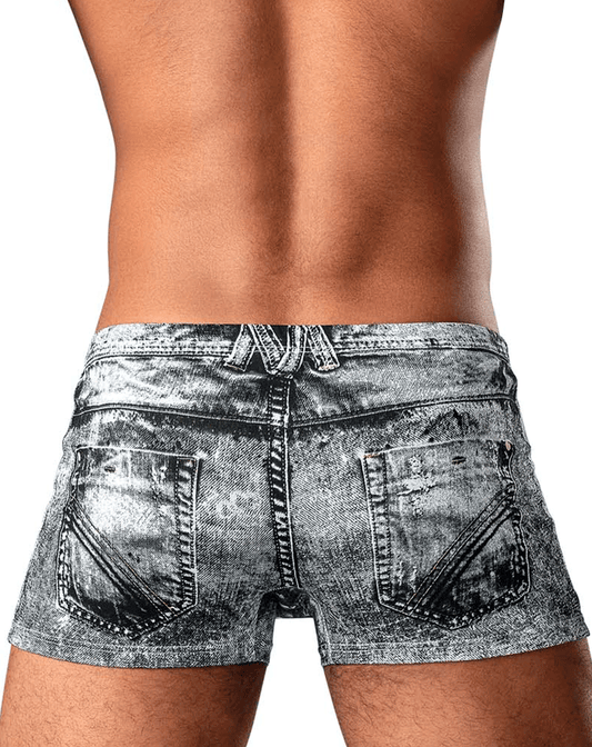 Male Power 145-286 Dirty Denim Mini Short Denim Print