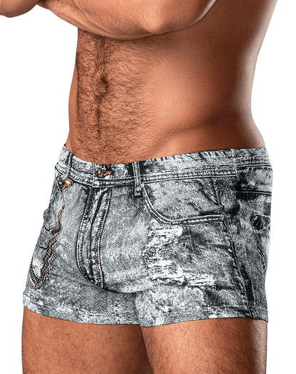 Male Power 145-286 Dirty Denim Mini Short Denim Print