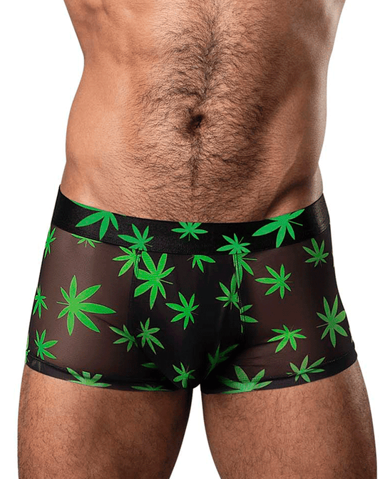 Male Power 145-294 Hazy Dayz Pouch Short Pot Leaf