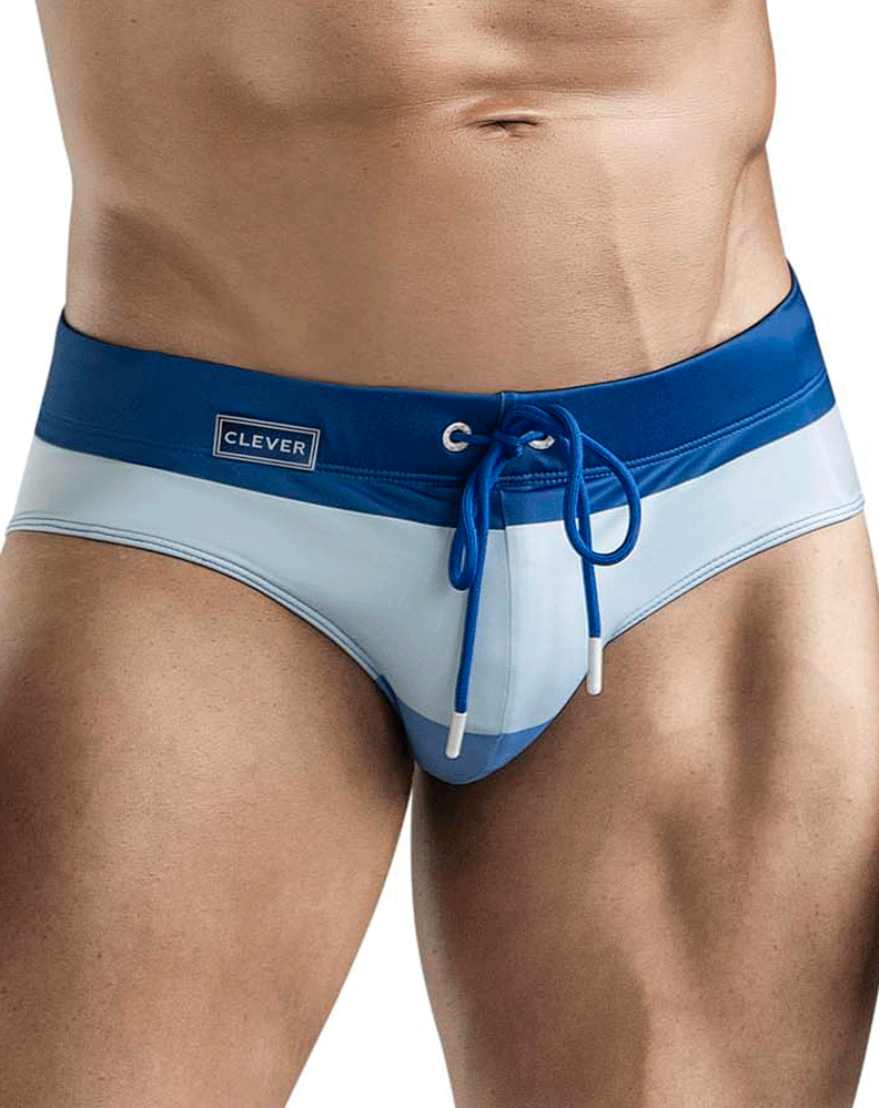 Clever 1802 Wave Swim Briefs Blue