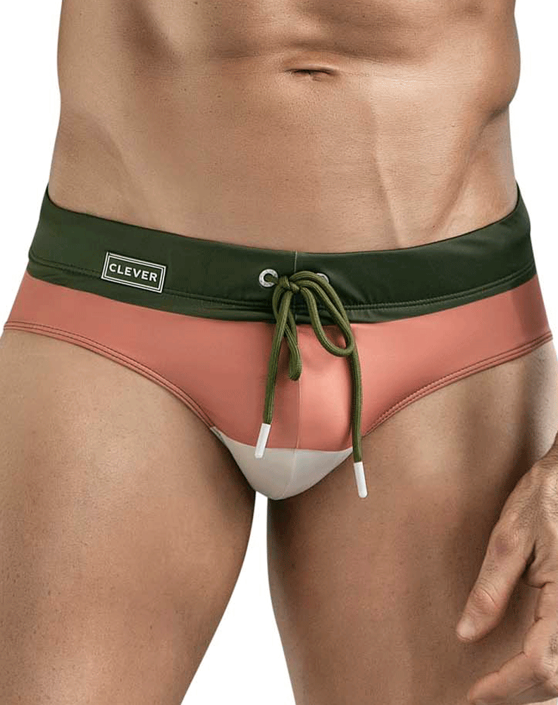 Clever 1802 Wave Swim Briefs Green