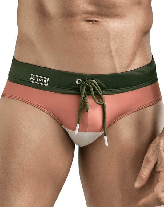 Clever 1802 Wave Swim Briefs Green