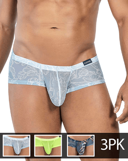 Clever 229948 3-Pack Australian Latin Trunks Gray-green-blue