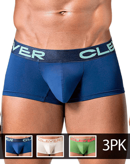 Clever 229953 3pk Australian Latin Trunks Beige-blue-green