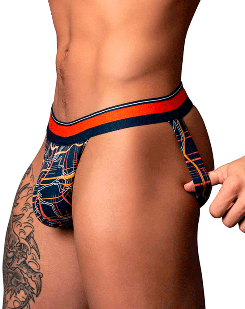 Male Power 349-299 Soo Cumfy Jock Navy-orange