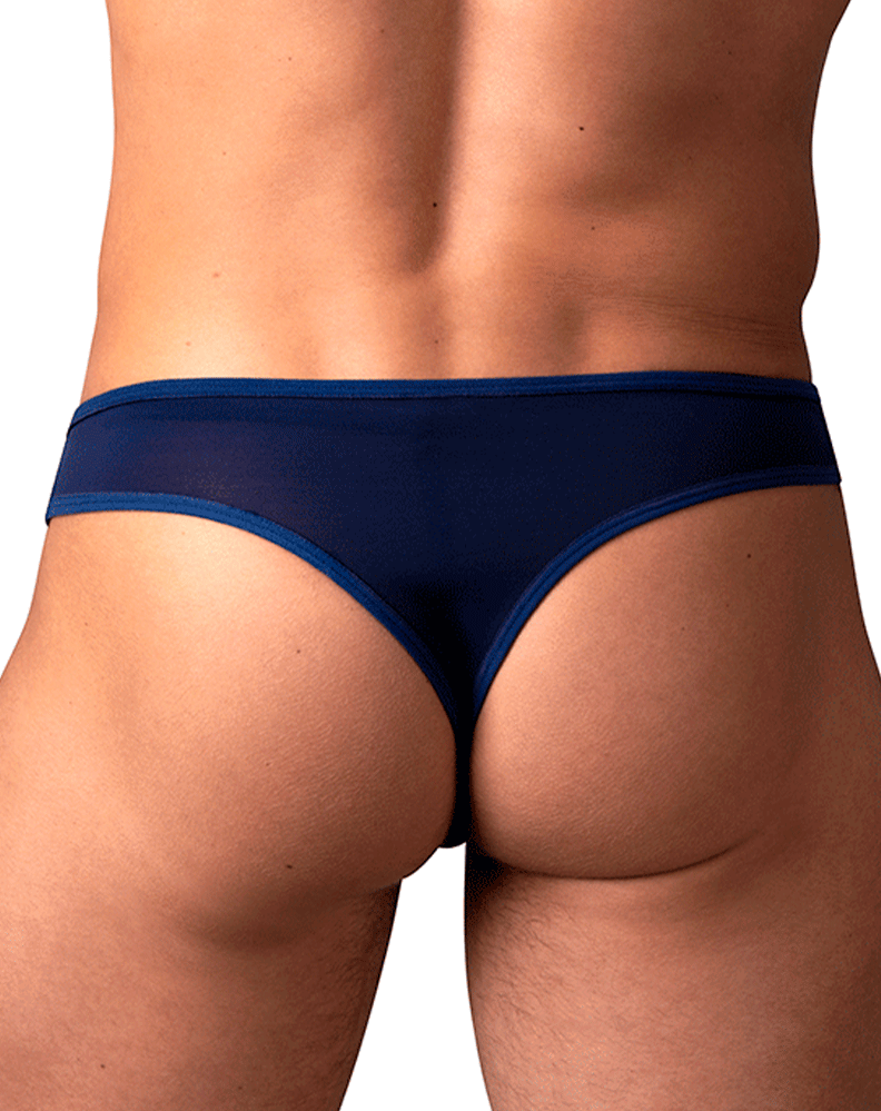 Male Power 409-280 Sassy Lace Open Ring Thong Navy