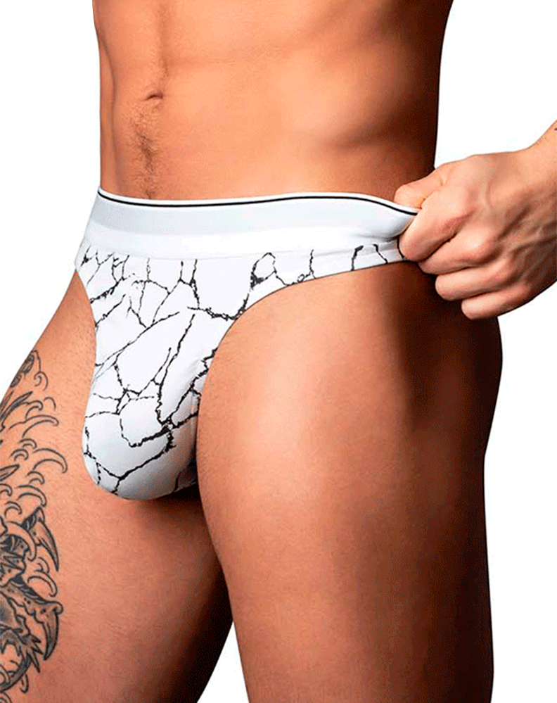 Male Power 412-299 Soo Cumfy Thong White-black