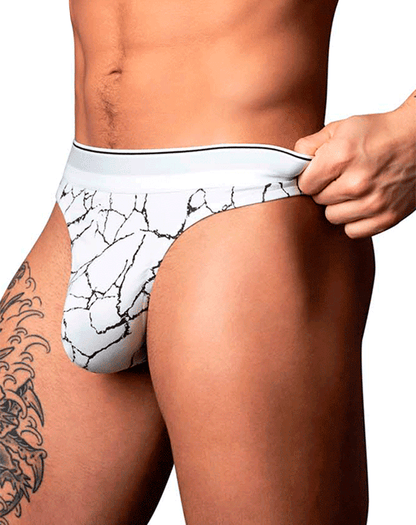 Male Power 412-299 Soo Cumfy Thong White-black