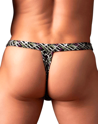 Male Power 419-303 Gridlocked Thong Straps-rings Printed