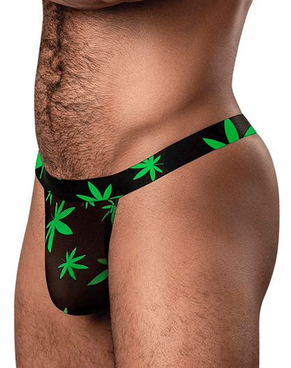 Male Power 433-294 Hazy Dayz Micro Thong Pot Leaf