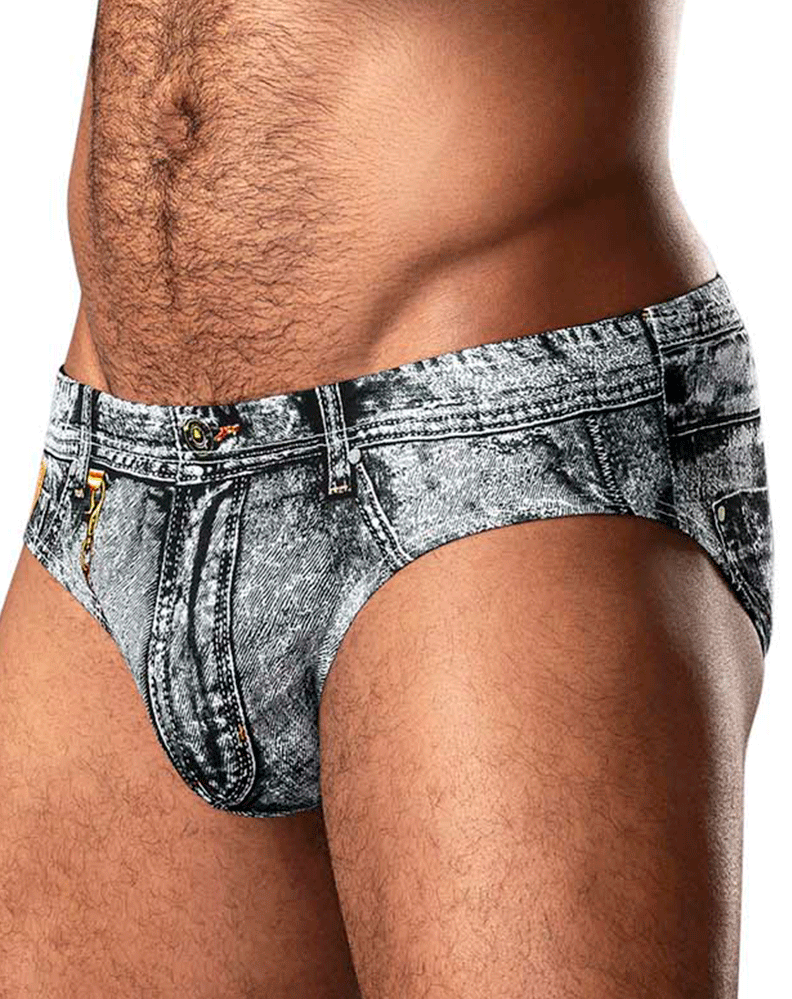 Male Power 486-286 Dirty Denim Bikini Denim Print