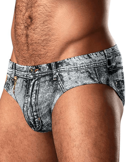 Male Power 486-286 Dirty Denim Bikini Denim Print