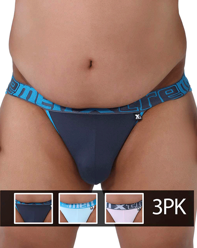 Xtremen 91057x-3 3pk Bikini Gray-blue-pink