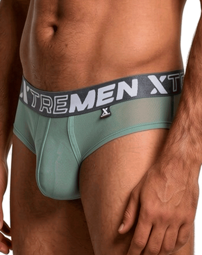Xtremen 91262 Microfiber Mesh Briefs Green