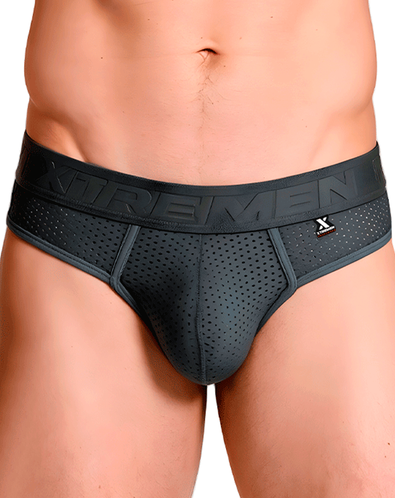 Xtremen 91268 Elite Athletic Micro-perforated Performance Thongs Gray