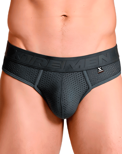 Xtremen 91268 Elite Athletic Micro-perforated Performance Thongs Gray