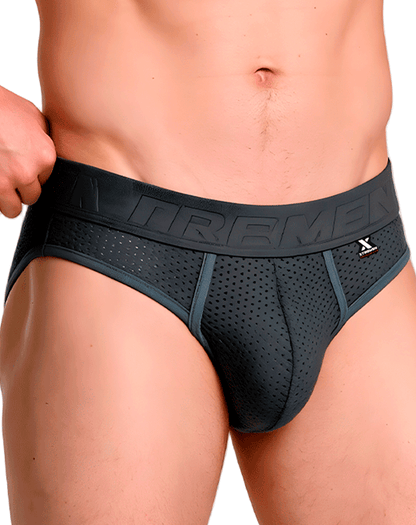 Xtremen 91268 Elite Athletic Micro-perforated Performance Thongs Gray