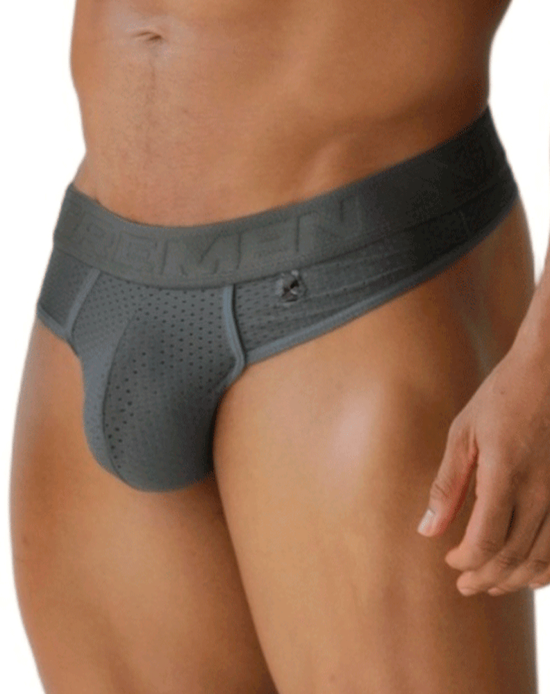 Xtremen 91268 Elite Athletic Micro-perforated Performance Thongs Gray