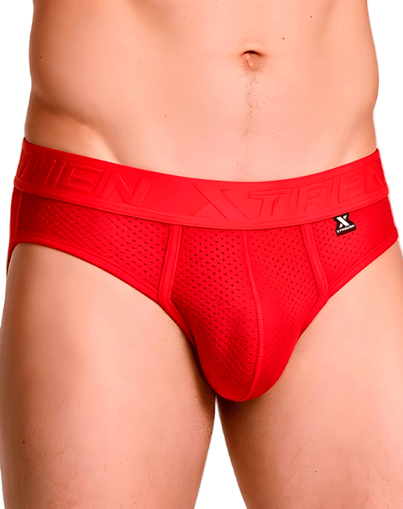 Xtremen 91268 Elite Athletic Micro-perforated Performance Thongs Red